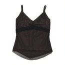 Vintage Brown Sheer Lace Beaded Cami Tank Top (repriced)