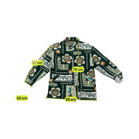 Vintage Abstract Print Fleece Jacket Made in Italy
