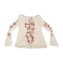 Blusa Phard Y2K em Mistura de Lã de Manga de Sino com estampado floral