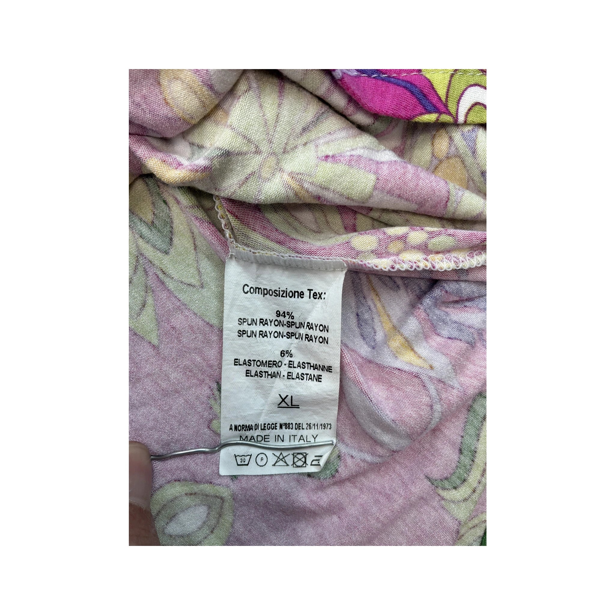 Paola M Pink Floral & Striped V-Neck Long Sleeve Top