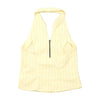 Pimkie Yellow Pinstripe Halter Tank Top