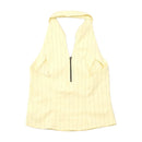 Pimkie Yellow Pinstripe Halter Tank Top