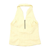 Pimkie Yellow Pinstripe Halter Tank Top