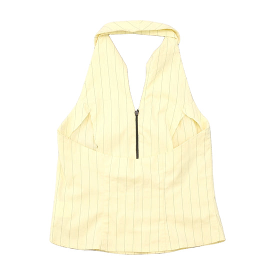 Pimkie Yellow Pinstripe Halter Tank Top