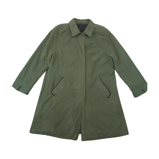 Vintage Olive Green Longline Raglan Utility Jacket
