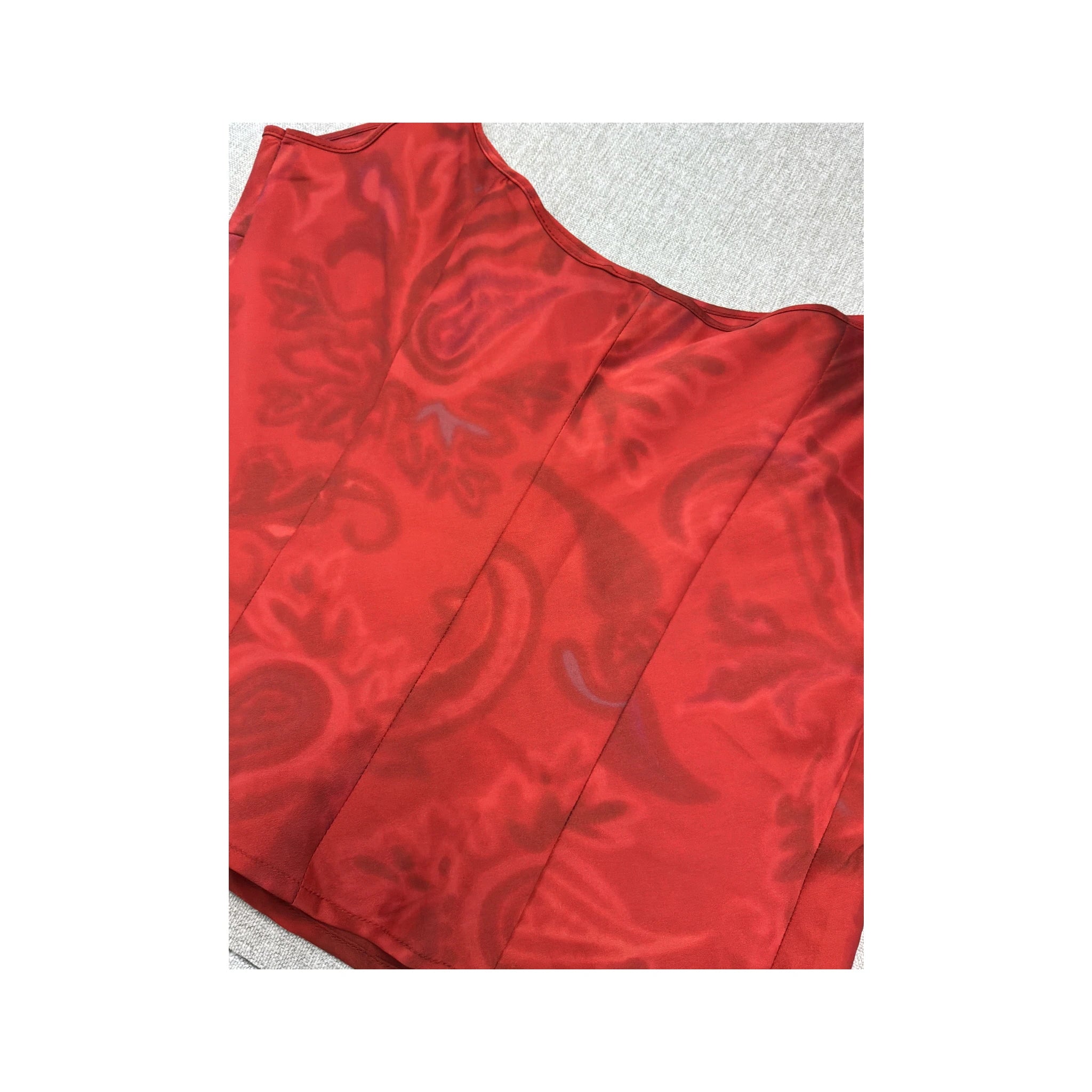 Echo Blu Italy Floral Burnout Silk Tank Top