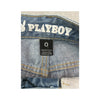 Playboy Allover Bunny Logo Print Wide Leg Denim Jeans