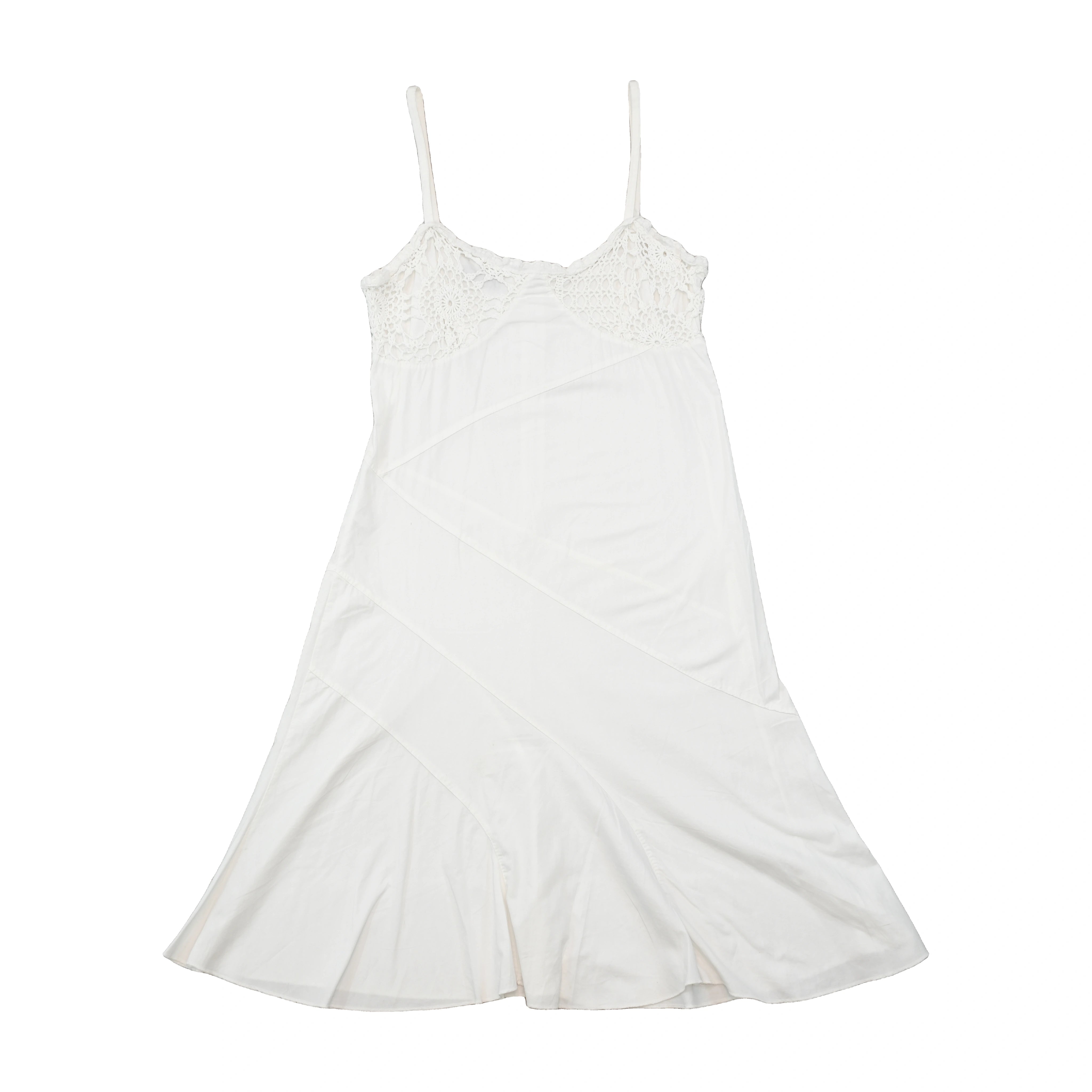 Faddy's Crochet Trim White Cotton Slip Dress