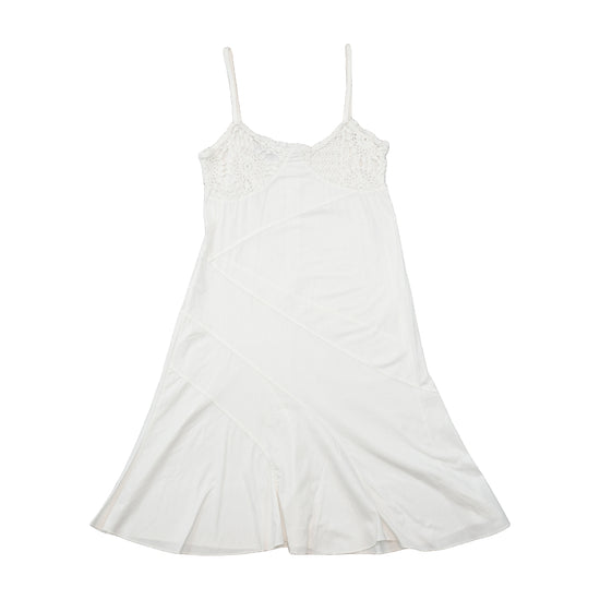 Faddy's Crochet Trim White Cotton Slip Dress