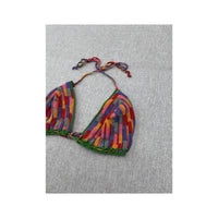 Hand Crochet Multicolor Halter Triangle Tank Top
