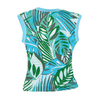 Tropical Leaf Print Tank Top