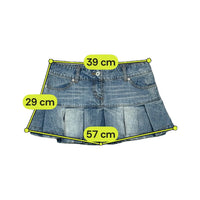 Mezzo Faded Pleated Denim Mini Skort