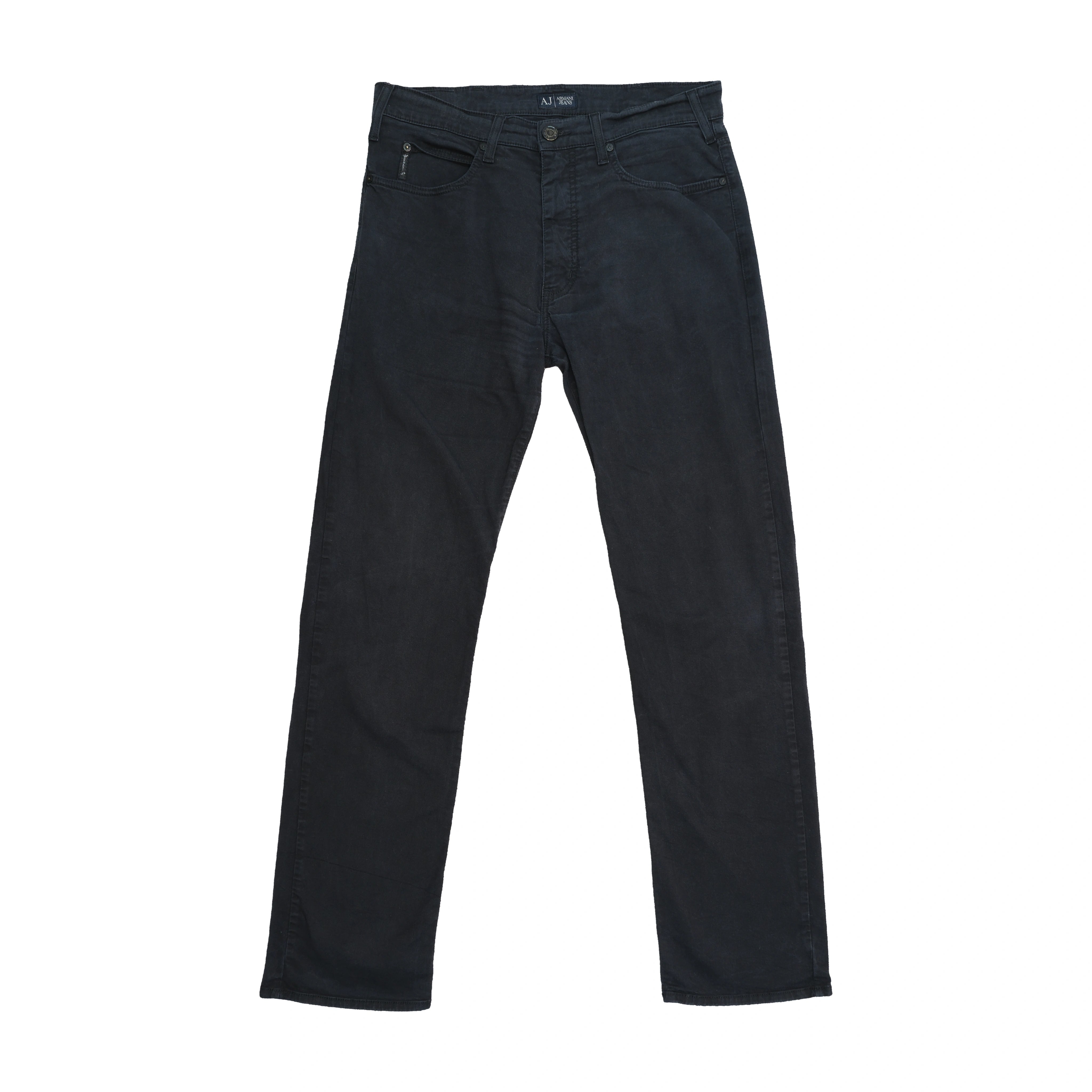 Armani Jeans Dark Wash Cotton Straight-Leg Five-Pocket Jeans