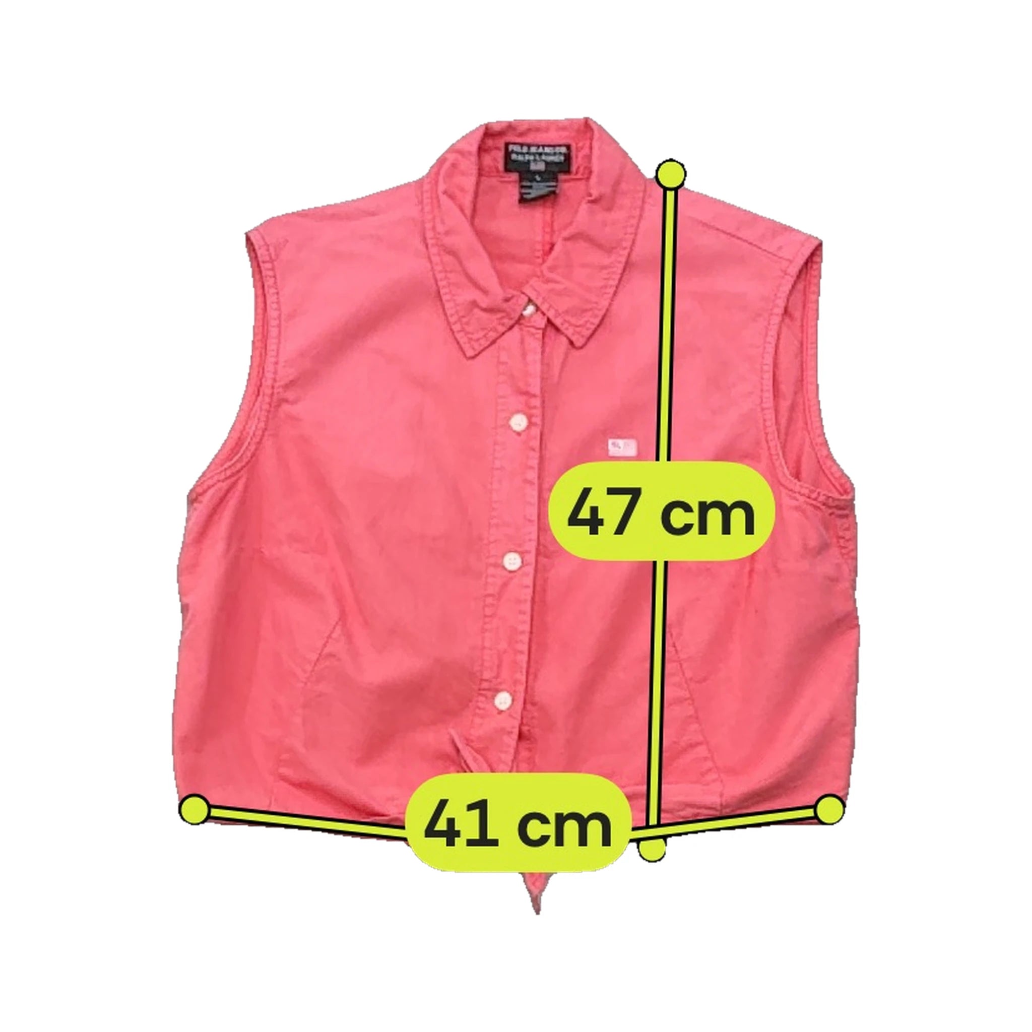Polo Jeans Co. Ralph Lauren Pink Cotton Sleeveless Tie-Front Blouse