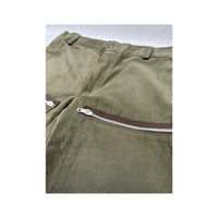 Olive Utility Zip-Detail Chinos