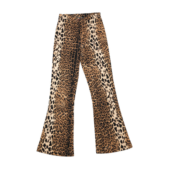 Vintage Leopard Print Flared Pants