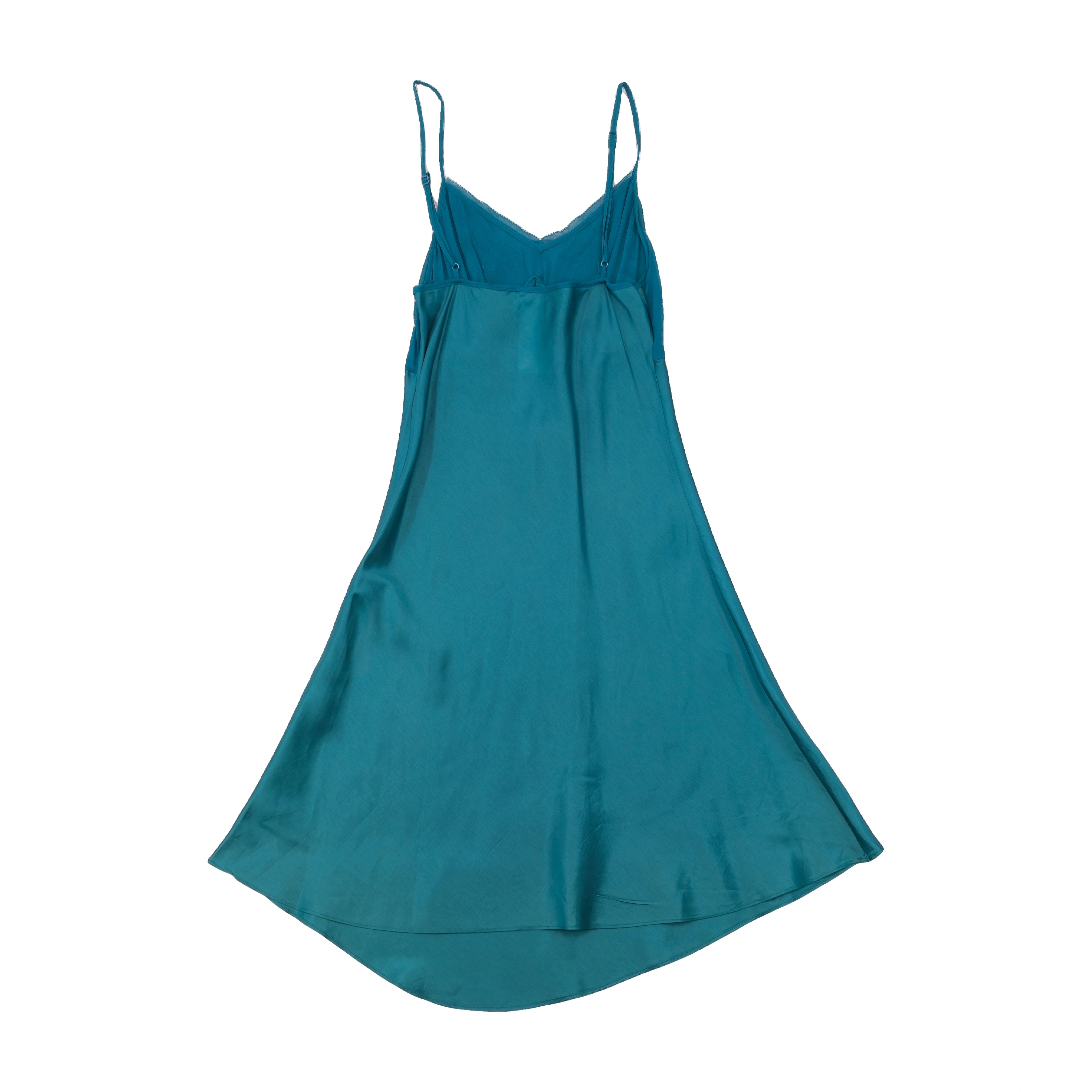 Max & Co Teal V-Neck Slip Dress