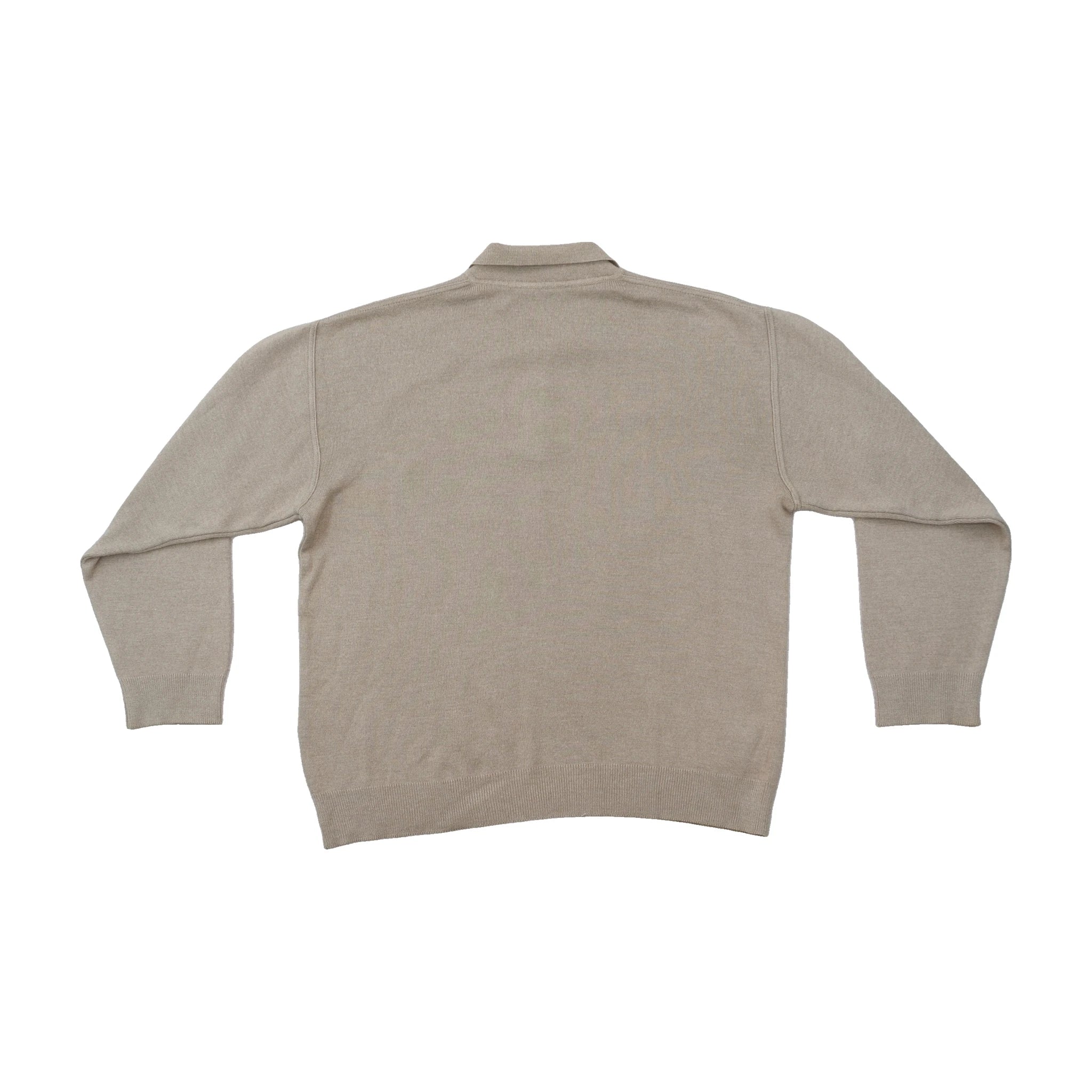 D'Afelini Beige Knit Polo Sweater