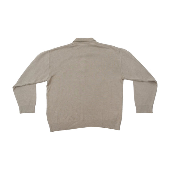 D'Afelini Beige Knit Polo Sweater