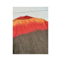 Americo Tavar Tie Front Dip Dye Linen Blouse