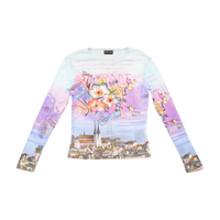 Rapture Floral Scenic Mesh Long Sleeve T-shirt (Repriced)
