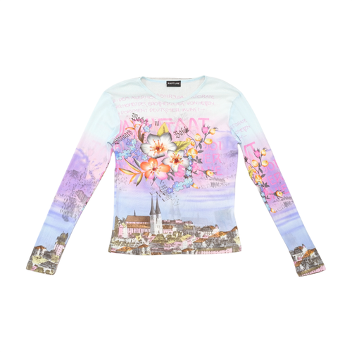 Rapture Floral Scenic Mesh Long Sleeve T-shirt (Repriced)