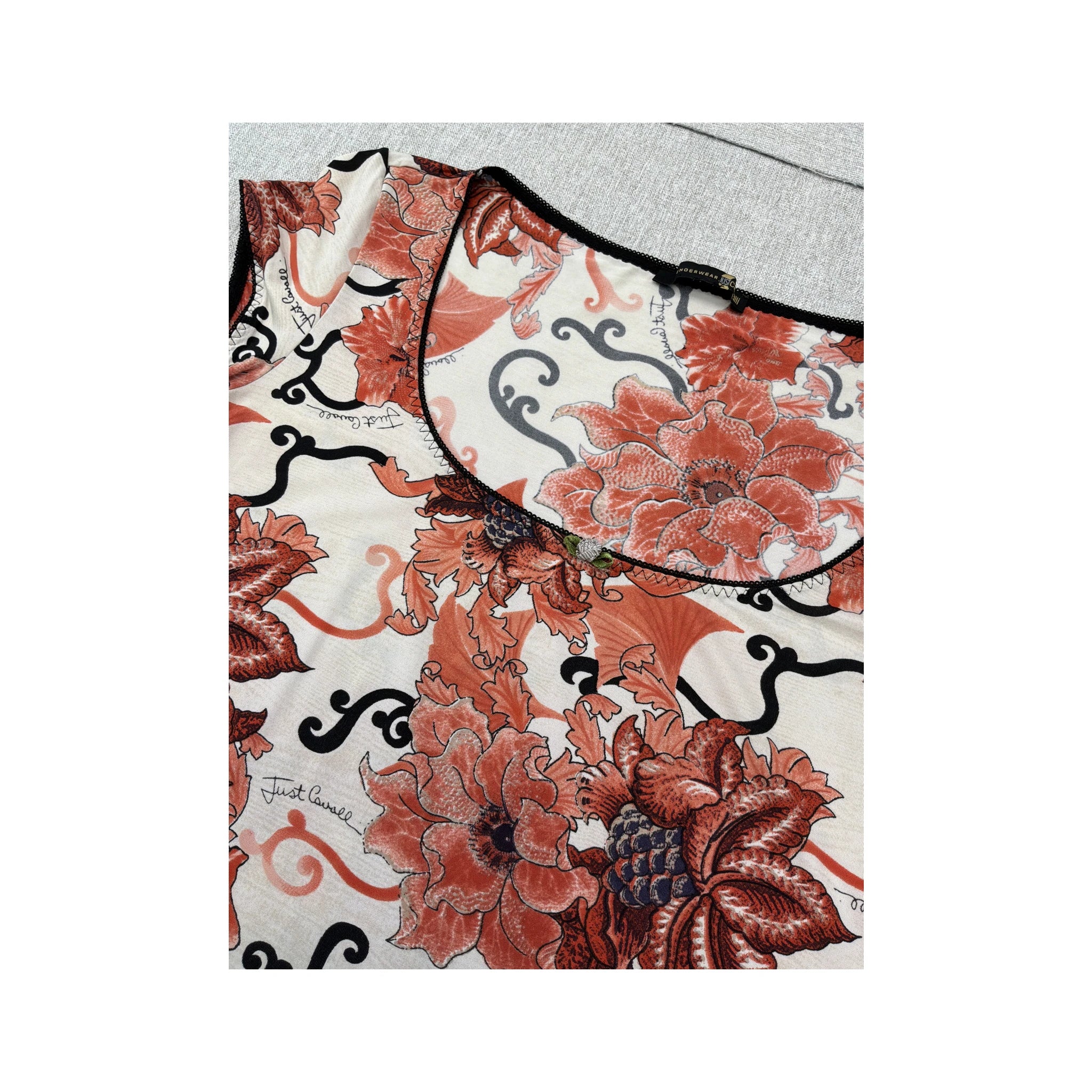 Just Cavalli Floral Print Scoop Neck T-shirt