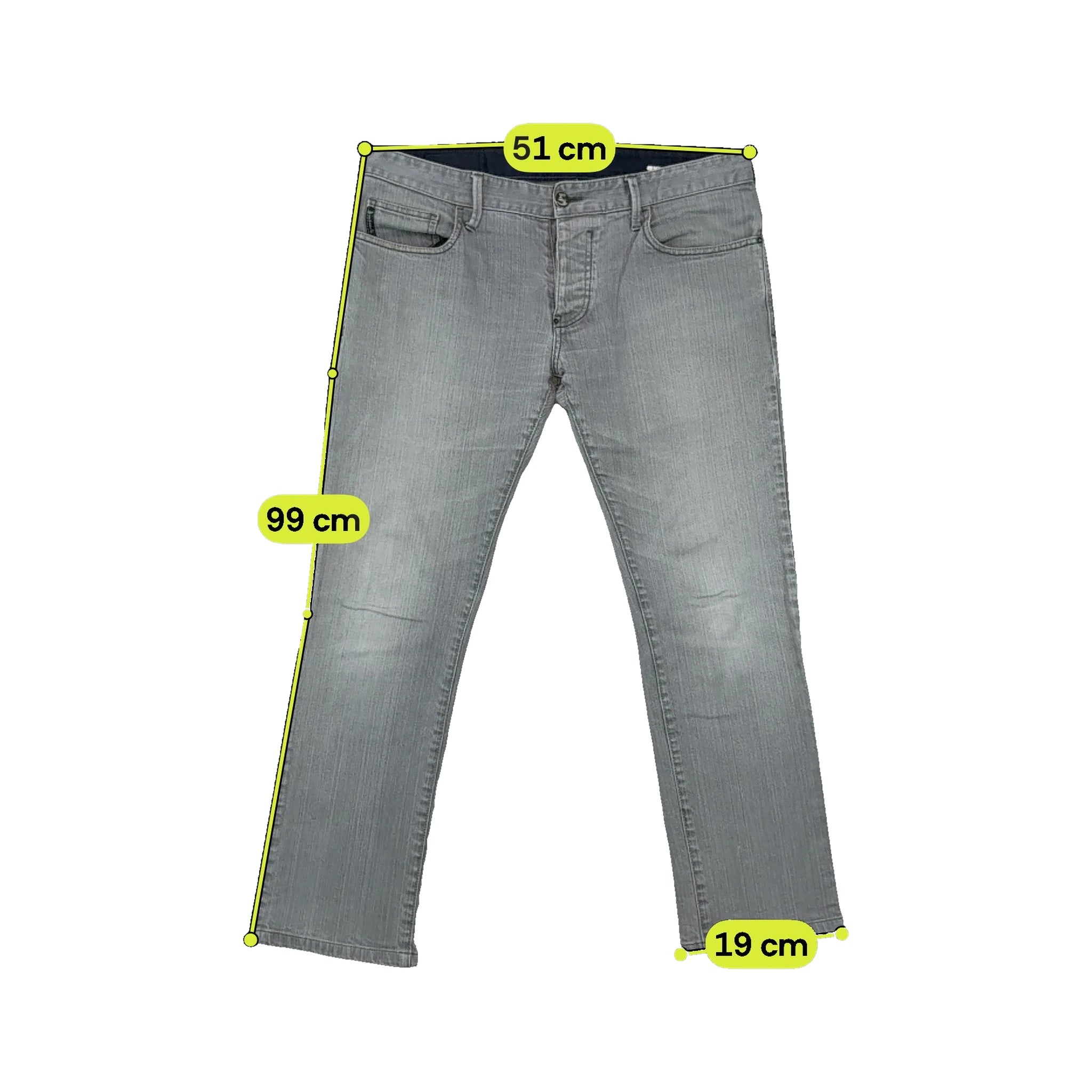 Armani Jeans Comfort Fit Gray Denim Jeans with HOG Eagle Back Patch