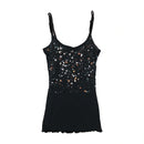 Y2K Black Sequin Cami Tank Top
