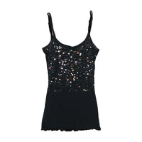 Y2K Black Sequin Cami Tank Top