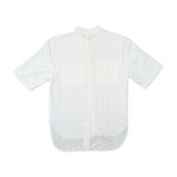 White Eyelet Pattern Button Up Shirt