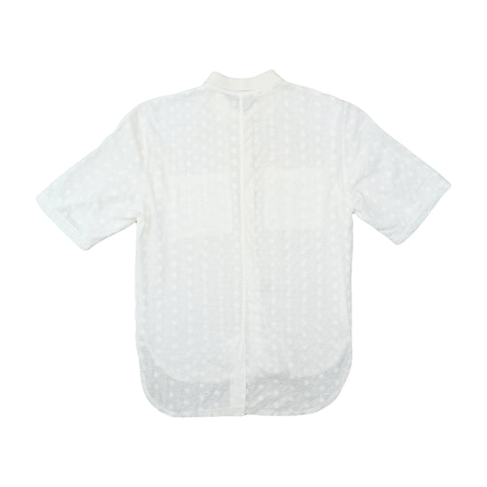 White Eyelet Pattern Button Up Shirt (Festa Branca)