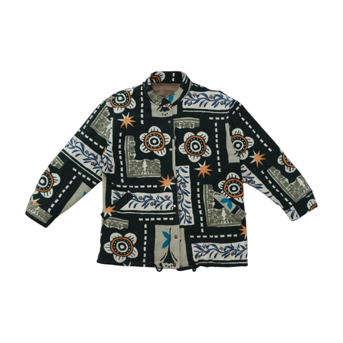 Casaco Polar vintage com estampado abstrato Made in Italy