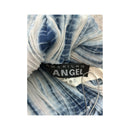 American Angel Blue Tie-Dye Cold-Shoulder Microfiber Dress