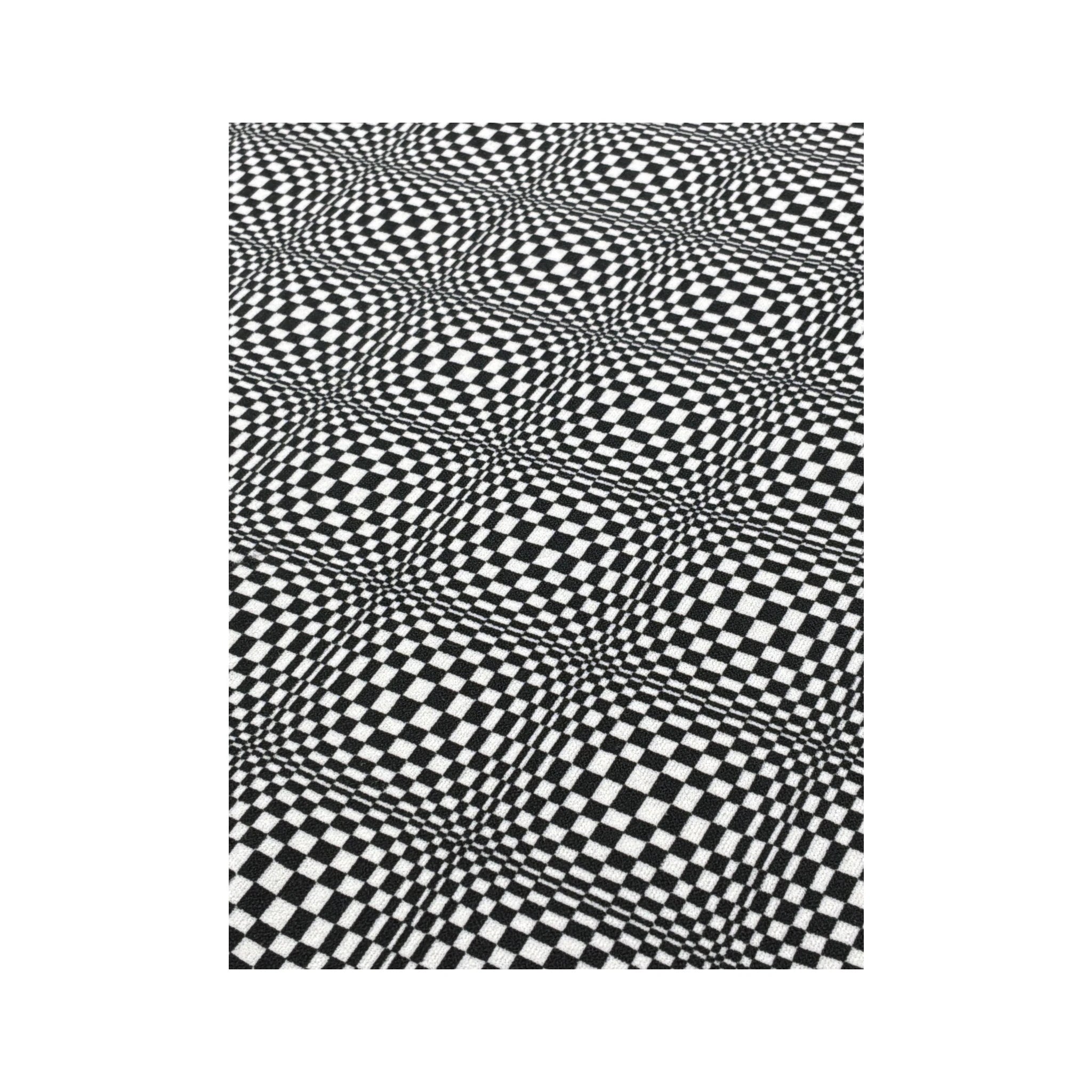 Sasch Black White Optical Check Stretch Blouse (repriced)