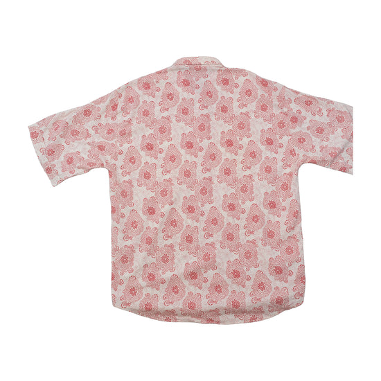 c'est Superbe Floral Print Short Sleeve Button Up Shirt