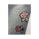 Saia Midi MAX&Co. em ganga com Bordado floral