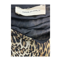 Saia Evasê com estampado de Leopardo e Bainha em renda
