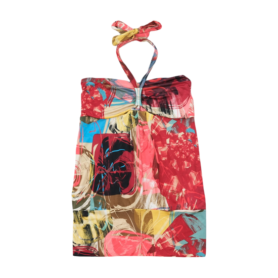 EXXRODE Abstract Print Halter Blouse