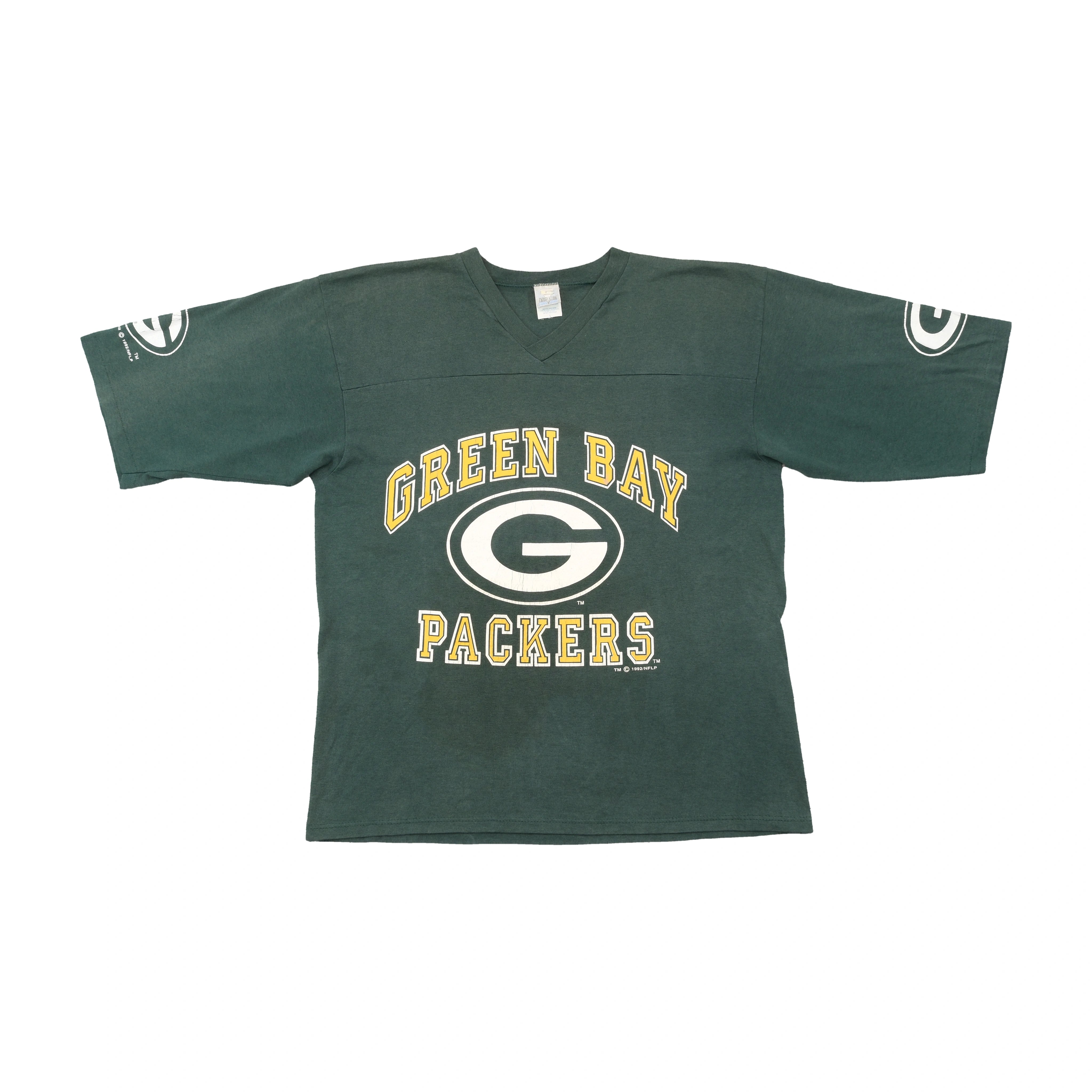 Vintage Green Bay Packers V-Neck NFL T-Shirt