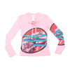 Custo Graphic Tie Neck Cotton Long Sleeve T-shirt (Repriced)