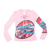 Custo Graphic Tie Neck Cotton Long Sleeve T-shirt (Repriced)