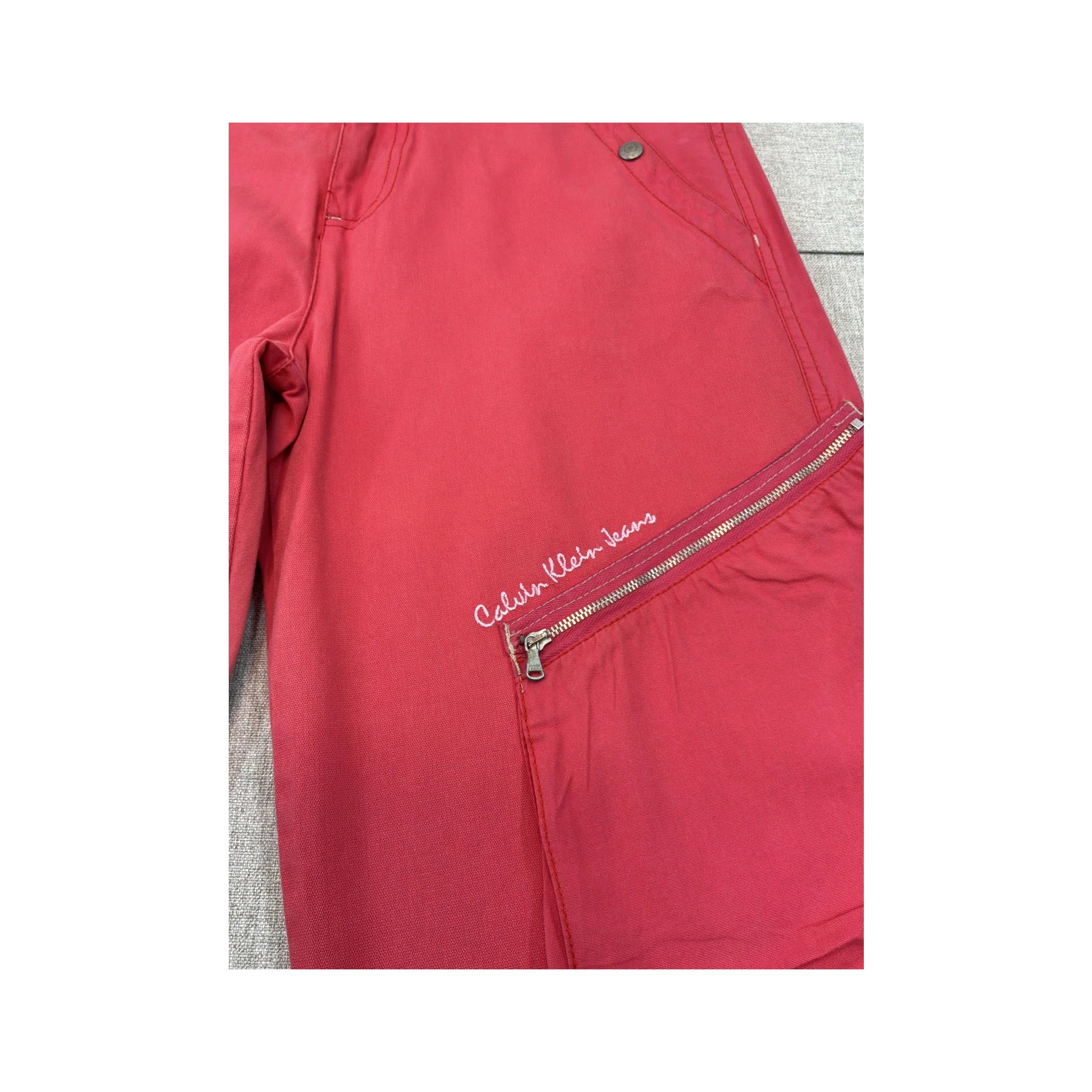 Calvin Klein Jeans Pink Zip Pocket Cotton Cargo Pants (New with Tag)