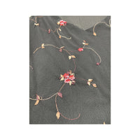 Top de alças Transparente Bordado floral com decote em V