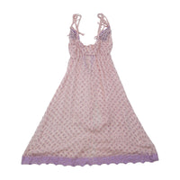 Floral Lace Trim Tie Strap Dress