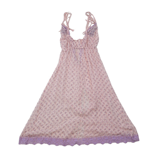 Vestido floral com alças de Atar e Acabamento em renda