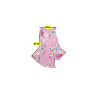 Saia vintage rosa com estampado floral Tropical e Bainha Lenço