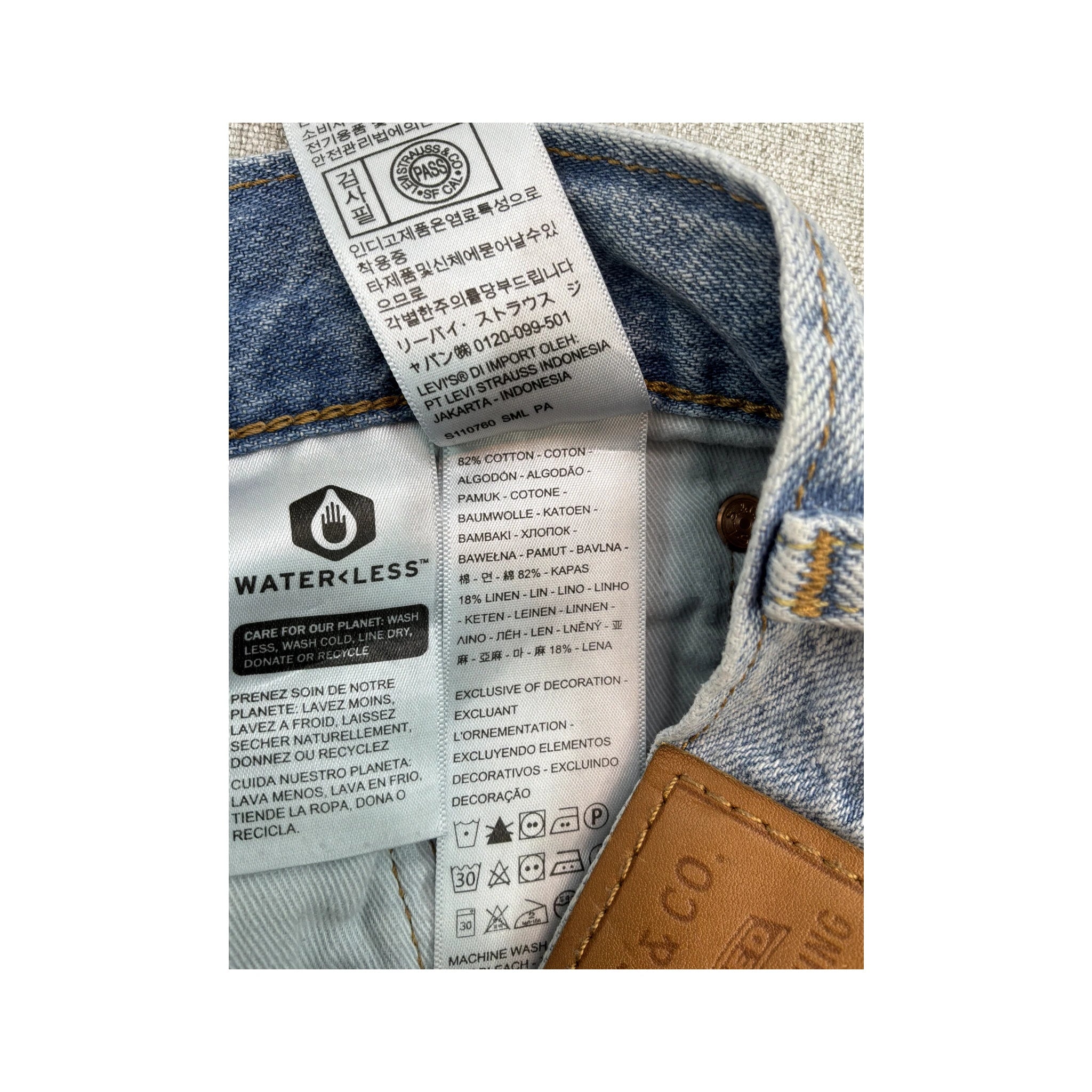 Levi’s Premium Light Wash Cotton Linen Straight Leg Jeans