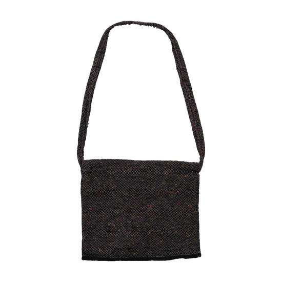 Speckled Tweed-Style Woven Shoulder Bag