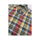 Career Club Madras Plaid Short Sleeve Cotton Blend Shirt